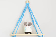 Load image into Gallery viewer, Macrame hanging plant holder with shelf
