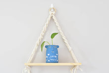 Load image into Gallery viewer, Macrame hanging plant holder with shelf
