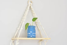 Load image into Gallery viewer, Macrame hanging plant holder with shelf
