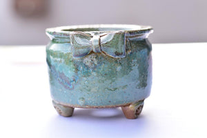 【Doris's collection】Bow succulent pot (wood fire) (9cm*8cm)