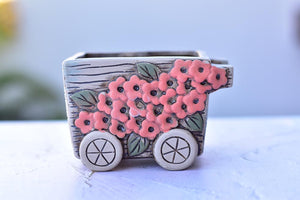 Flower succulent pot - trolley planter (10.5cm*8cm*8.3cm)