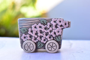 Flower succulent pot - trolley planter (10.5cm*8cm*8.3cm)