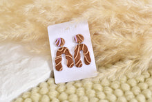 Load image into Gallery viewer, 3D Stripe Polymer Clay Earrings (brown)
