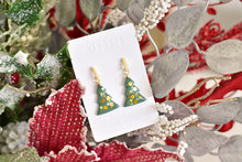 Load image into Gallery viewer, Christmas Tree Polymer Clay Earrings
