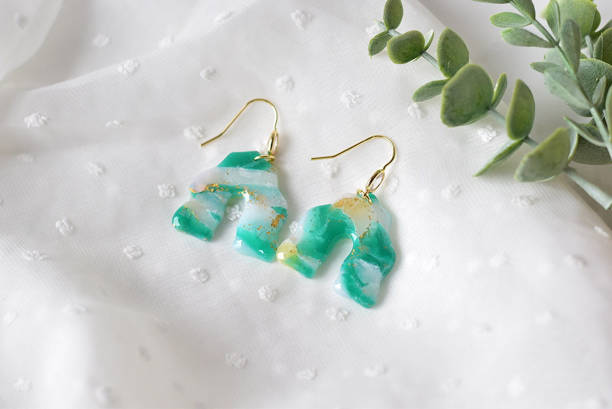 Green on sale clay earrings