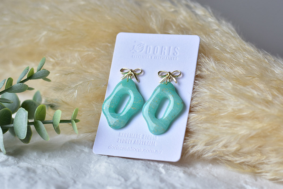 Green clay deals earrings