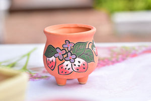 Strawberry frosted succulent pot - flower planter (5.5cm*7cm)