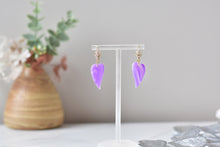 Load image into Gallery viewer, Translucent Purple Polymer Clay Earrings (Resin Cover 11)
