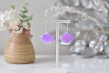 Load image into Gallery viewer, Translucent Purple Polymer Clay Earrings (Resin Cover 12)
