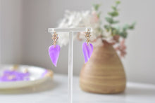 Load image into Gallery viewer, Translucent Purple Polymer Clay Earrings (Resin Cover 11)
