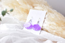 Load image into Gallery viewer, Translucent Purple Polymer Clay Earrings (Resin Cover 12)
