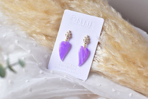 Translucent Purple Polymer Clay Earrings (Resin Cover 11)