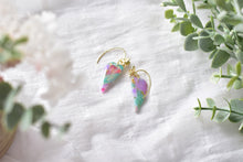 Load image into Gallery viewer, Translucent Blue&amp;Purple&amp;Red Polymer Clay Earrings (Resin Cover 6)
