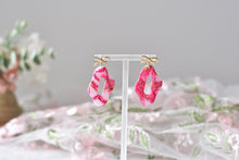 Load image into Gallery viewer, Translucent Red&amp;Gold Polymer Clay Earrings (Resin Cover 2)
