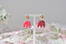 Load image into Gallery viewer, Red Polymer Clay Earrings (Resin Cover 3)
