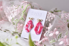 Load image into Gallery viewer, Translucent Red&amp;Gold Polymer Clay Earrings (Resin Cover 2)
