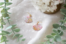 Load image into Gallery viewer, Translucent Pink Marble Polymer Clay Earrings (Resin Cover 2)
