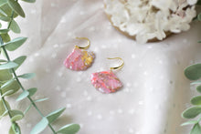 Load image into Gallery viewer, Translucent Pink Marble Polymer Clay Earrings (Resin Cover 5)
