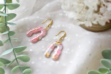 Load image into Gallery viewer, Translucent Pink Marble Polymer Clay Earrings (Resin Cover 7)
