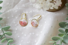 Load image into Gallery viewer, Translucent Pink Marble Polymer Clay Earrings (Resin Cover 8)
