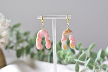 Load image into Gallery viewer, Translucent Pink Marble Polymer Clay Earrings (Resin Cover 7)
