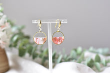 Load image into Gallery viewer, Translucent Pink Marble Polymer Clay Earrings (Resin Cover 8)
