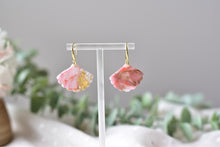 Load image into Gallery viewer, Translucent Pink Marble Polymer Clay Earrings (Resin Cover 5)
