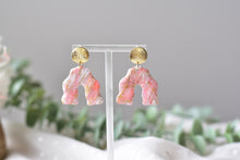 Load image into Gallery viewer, Translucent Pink Marble Polymer Clay Earrings (Resin Cover 1)
