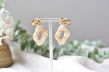 Load image into Gallery viewer, Translucent Gold Marble Polymer Clay Earrings (Resin Cover 6)
