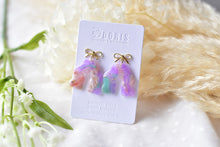 Load image into Gallery viewer, Translucent Blue&amp;Purple&amp;Pink Polymer Clay Earrings (Resin Cover 4)
