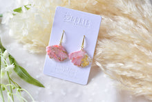 Load image into Gallery viewer, Translucent Pink Marble Polymer Clay Earrings (Resin Cover 5)
