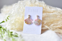 Load image into Gallery viewer, Translucent Pink Marble Polymer Clay Earrings (Resin Cover 2)
