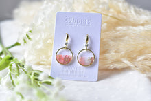 Load image into Gallery viewer, Translucent Pink Marble Polymer Clay Earrings (Resin Cover 8)
