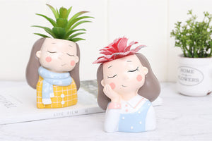 Elegant girl pot - Succulent planter -  home decor