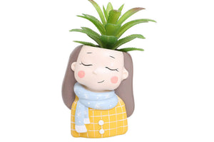 Elegant girl pot - Succulent planter -  home decor