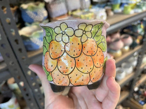 Handpainted pots - succulent planter - flower pot (8cm * 7.5cm)