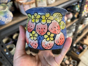 Handpainted pots - succulent planter - flower pot (8cm * 7.5cm)