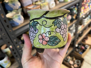 Handpainted pots - succulent planter - flower pot (8cm * 7.5cm)