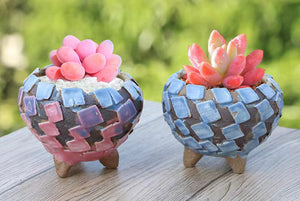 Flower pots - succulent planter - crackly style pot (8.5cm*8.5cm)