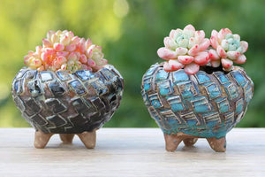 Flower pots - succulent planter - crackly style pot (8.5cm*8.5cm)